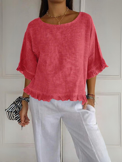 Olivia - Cotton And Linen Blouse