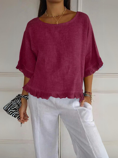 Olivia - Cotton And Linen Blouse