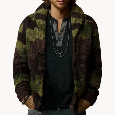 Thomas Camo Shawl Cardigan