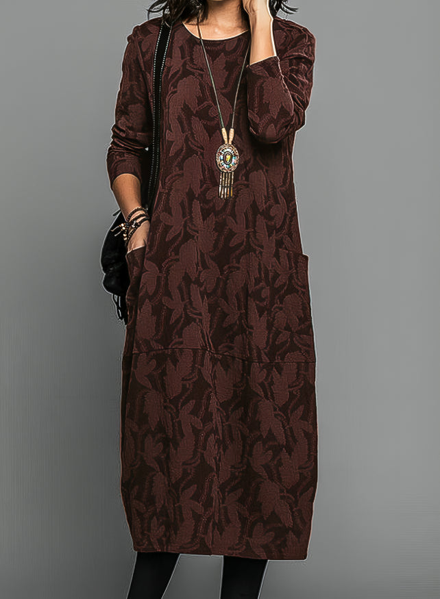 Nia- Casual round neck winter dress