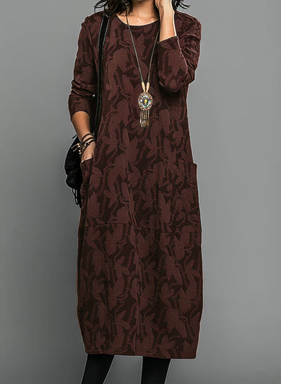 Nia- Casual round neck winter dress