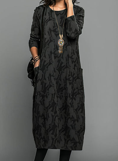 Nia- Casual round neck winter dress