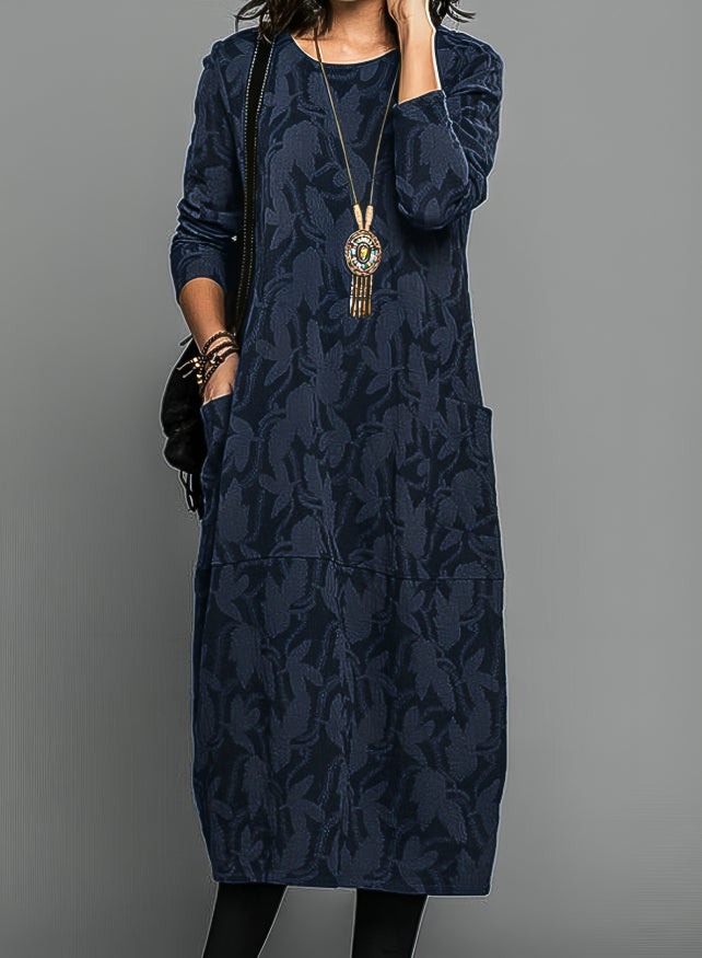 Nia- Casual round neck winter dress