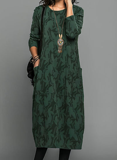 Nia- Casual round neck winter dress