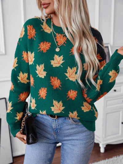 Autumn Leaves Knitted Pullover