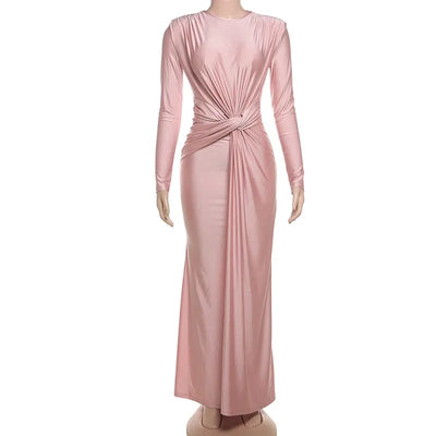 Isla/ Elegant Pleated Maxi Dress