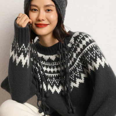 CLAUDIA | O-NECK KNITTED SWEATER