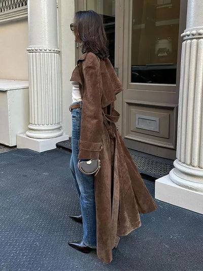 Jessica suede trench coat - Mocha