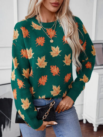 Autumn Leaves Knitted Pullover