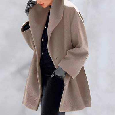 Lena™ | Windproof Wool Coat with Shawl Collar