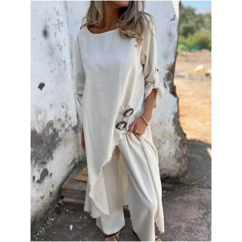 Hannah/ Elegant Cotton Linen Women Suit